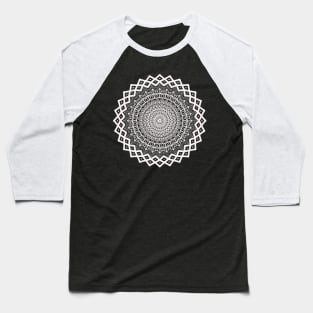 Lovely White Mandala Pattern Design Baseball T-Shirt